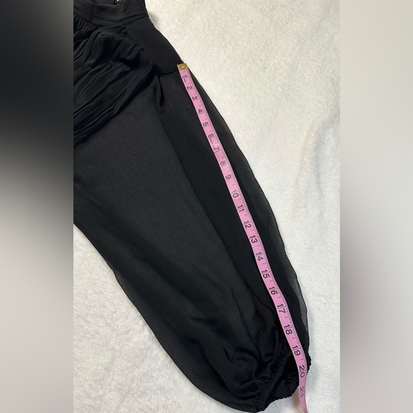 NWT Express Black Mock Neck Long Sleeve Pleated Waist Tiered Ruffle Mini  Dress - Picture 8 of 16